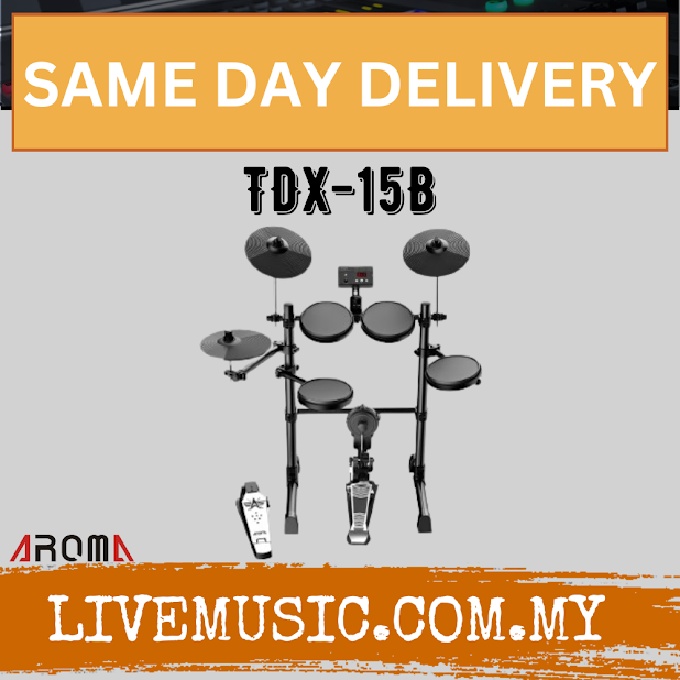 AROMA TDX-15B Digital Drum Set with Silicon Drum Pad With Drumstick And Drum Throne (TDX 15B / TDX15B )