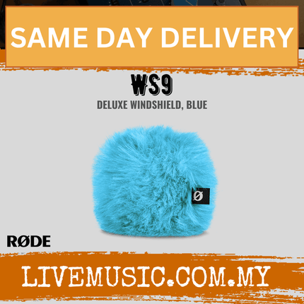 Blue Deluxe Windshield windscreen cover for microphone, round fuzzy foam