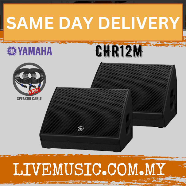 Yamaha CHR12M 1000-Watt 12" Passive Speaker with FREE Speakon Cables - Pair ( CHR 12M )