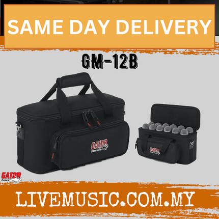 Gator GM-12B Padded Microphone Bag for 12 Microphones (GM12B)