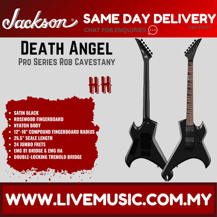 Jackson Pro Series Signature Rob Cavestany Death Angel Electric Guitar, Satin Black