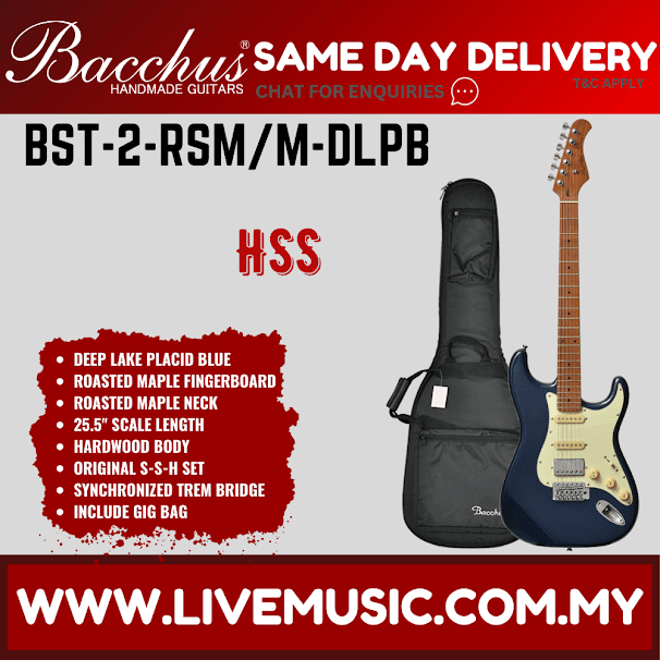 Bacchus BST-2-RSM/M Electric Guitar, Roasted Maple Fretboard - Without Accessories (BST2RSM/BST-2-RSM)