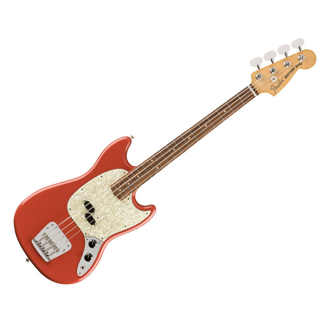 Fender Vintera 60s Mustang Bass Guitar, Pau Ferro Fretboard with Gig Bag - Fiesta Red