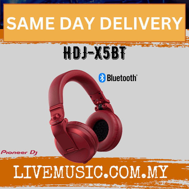 Pioneer DJ HDJ-X5BT Professional Bluetooth DJ Headphones-Red ( HDJ X5BT / HDJX5BT )