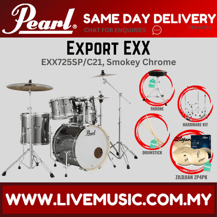 Pearl Export EXX 5-Piece Drum Set with Zildjian ZP4PK Cymbals Set ( EXX725SP/C )