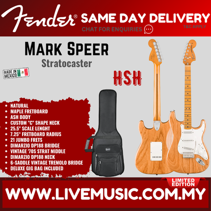 Fender Limited Edition Mark Speer Stratocaster Electric Guitar, Maple FB, Natural