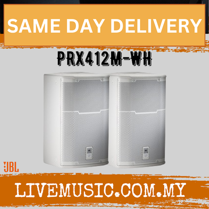 JBL PRX412M 1200W 12 inch Passive Speaker - White - Each / Pair ( PRX-412M / PRX 412M )
