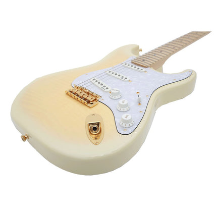 Fender Japan Ritchie Kotzen Stratocaster Electric Guitar, Maple FB, See-Through White Burst