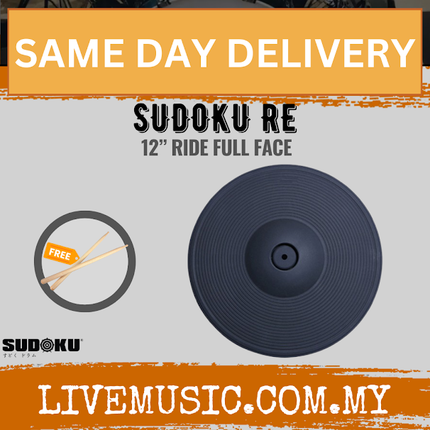 Sudoku 12” RE Electric Drum Ride Full Face Cymbal and Boom Stand