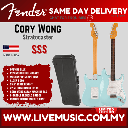 Fender Limited Edition Cory Wong Stratocaster Electric Guitar, RW FB, Daphne Blue