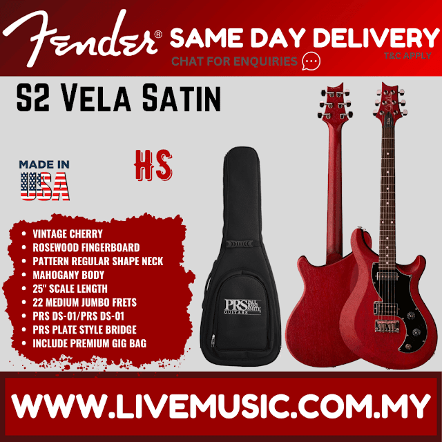 PRS S2 Vela Satin Electric Guitar w/Bag,Antique White / Vintage Cherry / McCarty Tobacco Sunburst / Charcoal