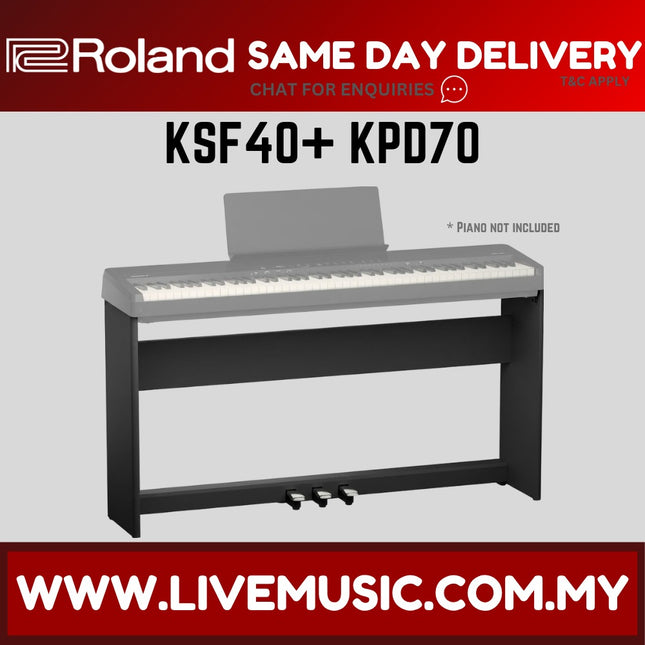 Roland KPD-70 + KSF-40 Original Stand Design for FP-40 Digital Piano - Black (KPD70/KSF40/FP40)