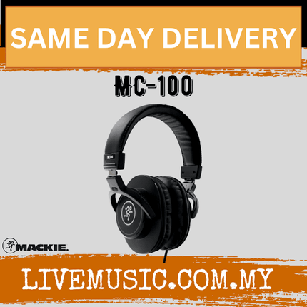 Mackie MC-100 Professional Closed Back Headphones With Padded Headband And 1/4 Inch Adapter (MC100/MC 100)