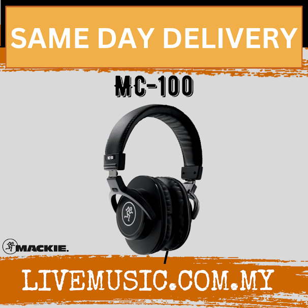 Mackie MC-100 Professional Closed Back Headphones With Padded Headband And 1/4 Inch Adapter (MC100/MC 100)