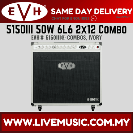 EVH 5150III 50W 6L6 2x12 Guitar Combo Amplifier - Black/Ivory
