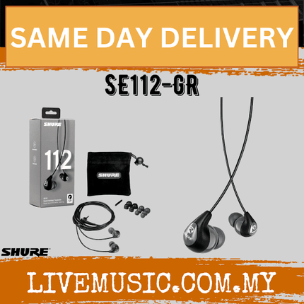 Shure SE112 Sound Isolating Earphones - Gray (SE-112 / SE 112)