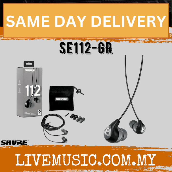 Shure SE112 Sound Isolating Earphones - Gray (SE-112 / SE 112)