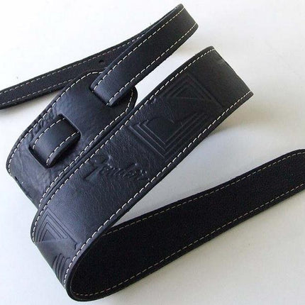 Fender Monogrammed Leather Guitar Strap - Black