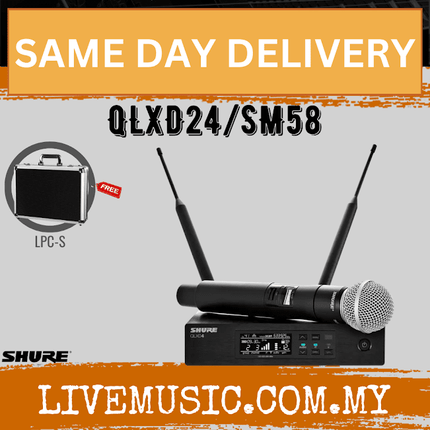 Shure QLXD24/SM58 Digital Wireless Handheld Microphone System, QLXD4 Receiver & QLXD2/SM58 Handheld Transmitter ( QLXD24-SM58 / QLXD24SM58 )