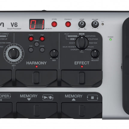 Zoom V6 Vocal Effect Processor Pedal With Shotgun Microphone And Voice Harmony (V 6/V-6)
