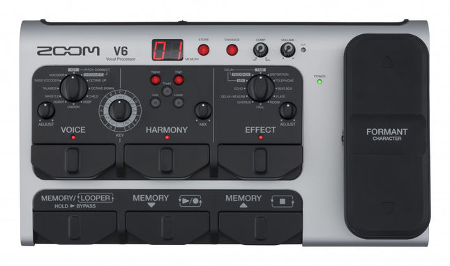 Zoom V6 Vocal Effect Processor Pedal With Shotgun Microphone And Voice Harmony (V 6/V-6)