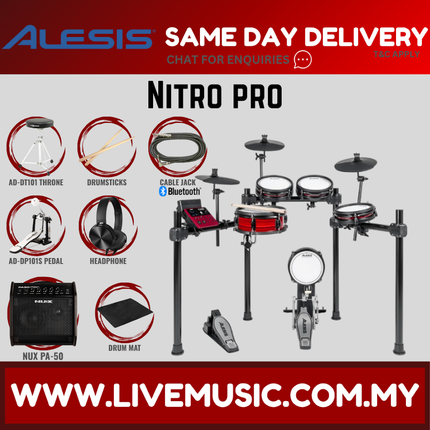 Alesis Nitro Pro Electronic Drum Kit 5-Piece Electronic Drum Kit
