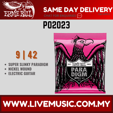 Ernie Ball 2023 Super Slinky Paradigm Electric Guitar Strings, 9-42 Gauge