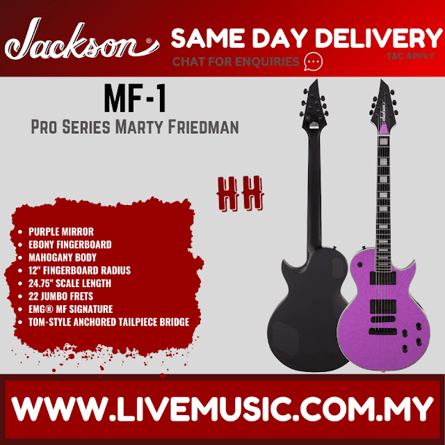 Jackson Pro Series Signature Marty Friedman MF-1 Electric Guitar, Ebony FB, Purple Mirror