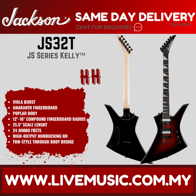 Jackson JS Series Kelly JS32T Electric Guitar, Amaranth FB, Viola Burst