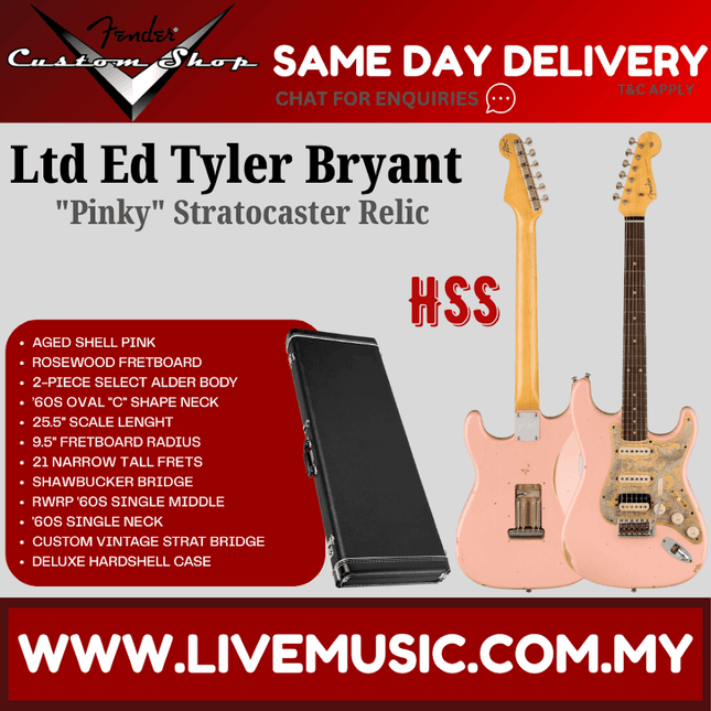 Fender Custom Shop Limited Edition Tyler Bryant "Pinky" Stratocaster Relic, RW FB, Aged Shell Pink