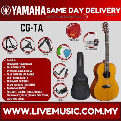 Yamaha CG-TA TransAcoustic Nylon String Acoustic Electric Classical Guitar Engelmann Spruce Top - Natural Gloss ( CGTA )