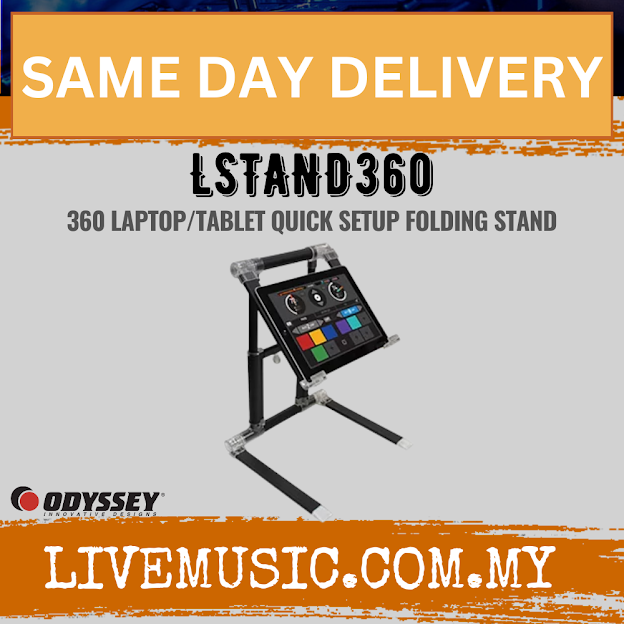 ODYSSEY LSTAND360 Portable Laptop And Tablet Folding DJ Gear Stand