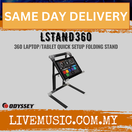 ODYSSEY LSTAND360 Portable Laptop And Tablet Folding DJ Gear Stand