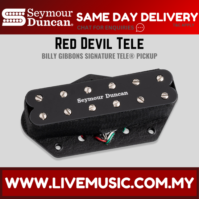 Seymour Duncan 11205-34 Billy Gibbon's Signature Red Devil Bridge Guitar Pickup for Tele - Black