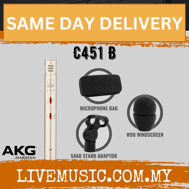 AKG C 451 B Small-diaphragm Condenser Microphone - Each / Pair (C451B)