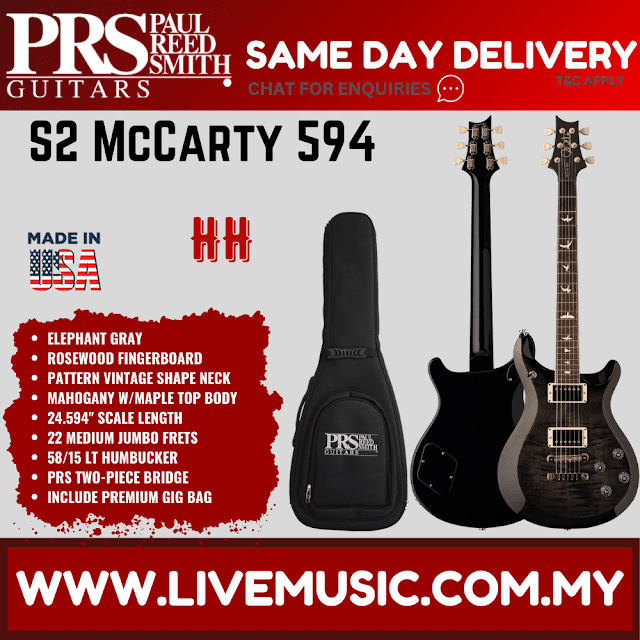 PRS S2 McCarty 594 Electric Guitar with Bag - McCarty Sunburst/Burn Amber/Elephant Gray/Whale Blue