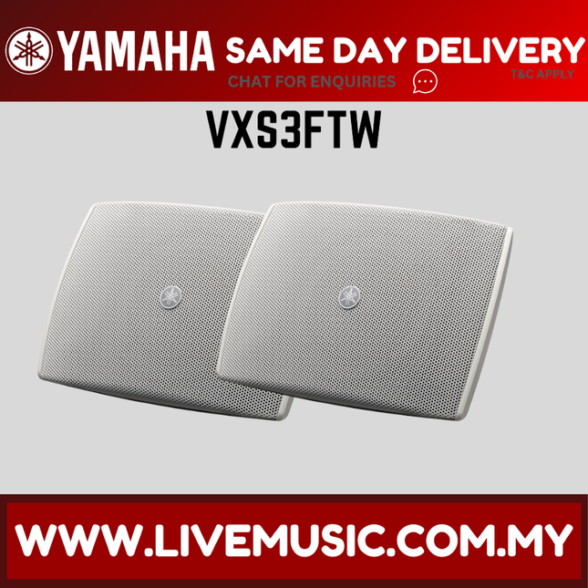 Yamaha VXS3FTW Compact Surface Mount Speakers, Pair - White ( VXS3FTW )