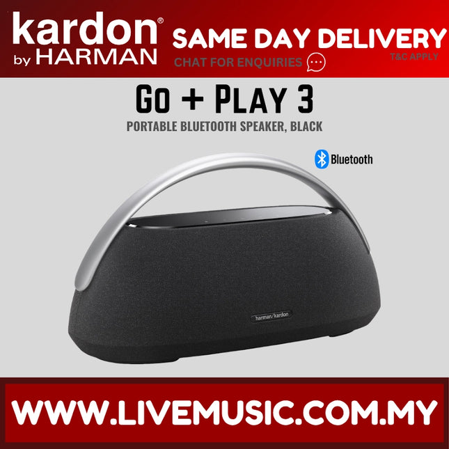 Harman Kardon Go+ Play 3 Portable Bluetooth Speaker - Black ( GO+PLAY3 GOPLUSPLAY3 GO PLUS PLAY 3 )