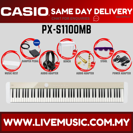 Casio PX-S1100 88 Keys Digital Piano Full Package With Headphone - Mellow ( PXS1100 / PX S1100 )