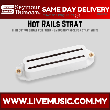 Seymour Duncan SHR-1N Hot Rails Strat Neck Pickup, White (SHR1N)
