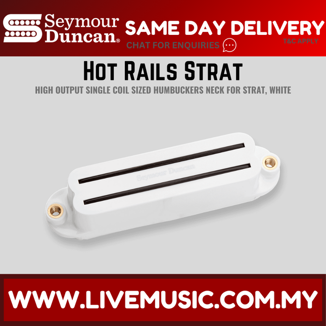 Seymour Duncan SHR-1N Hot Rails Strat Neck Pickup, White (SHR1N)