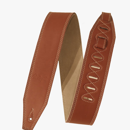 Livingston VLBR-25 2.5 Inch Vintage Leather Guitar Strap, Brown ( VLBR25 VLBR 25 )