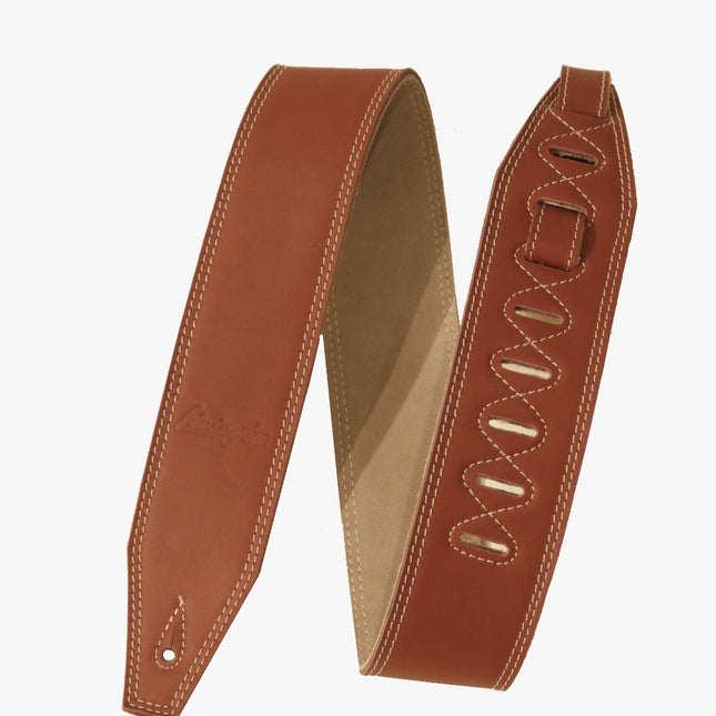 Livingston VLBR-25 2.5 Inch Vintage Leather Guitar Strap, Brown ( VLBR25 VLBR 25 )