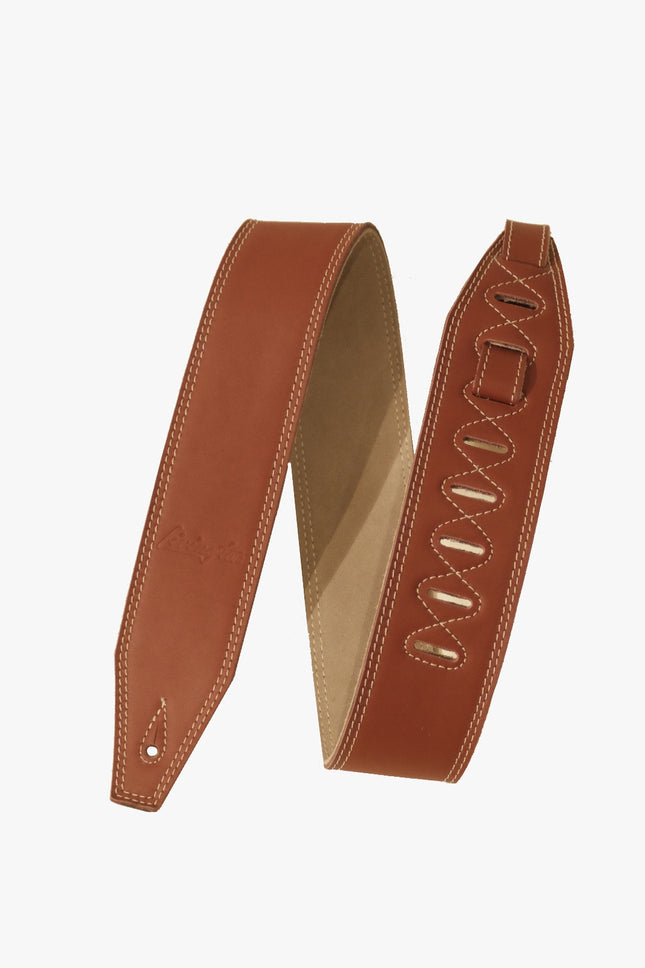 Livingston VLBR-25 2.5 Inch Vintage Leather Guitar Strap, Brown ( VLBR25 VLBR 25 )