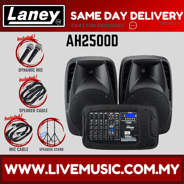 Laney Audiohub AH2500D Powered Portable PA System (AH-2500D)