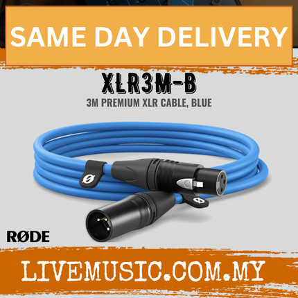 RODE XLR3M XLR Male to XLR Female Cable, Blue - 3Meter