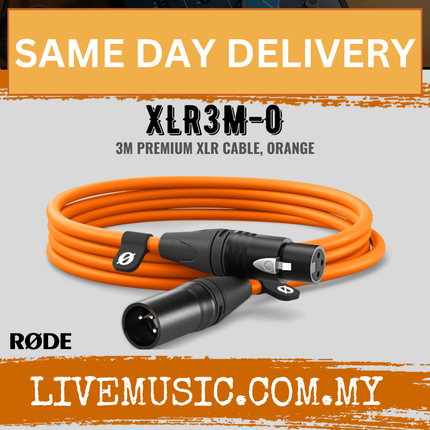 RODE XLR3M XLR Male to XLR Female Cable, Orange - 3Meter