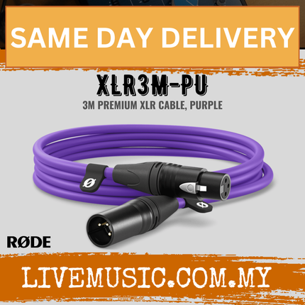 RODE XLR3M XLR Male to XLR Female Cable, Purple - 3Meter