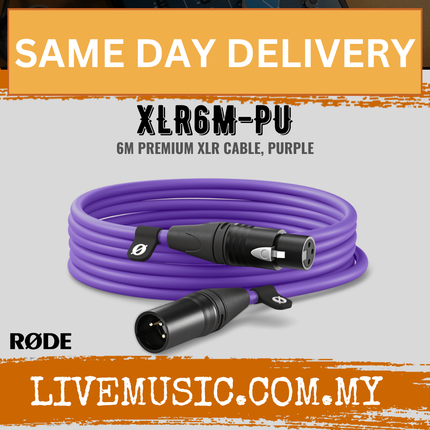 RODE XLR6M XLR Male to XLR Female Cable, Purple - 6Meter