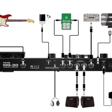 Nux MG-30 Versatile Amp Modeler Multi-Effects Pedal with Impulse Response (MG30/MG 30)